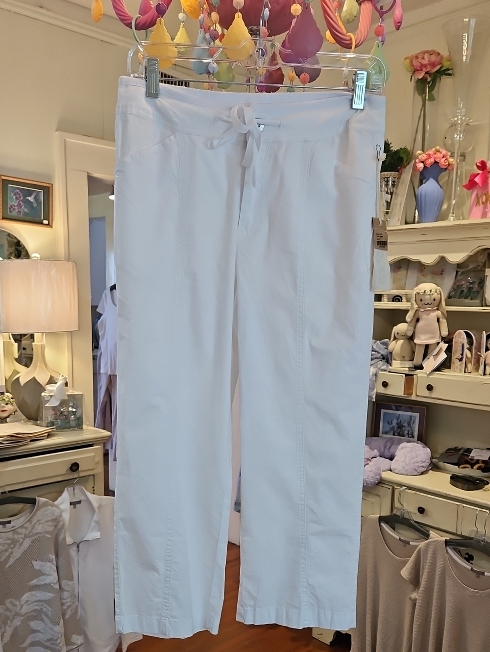 Women’s White Cropped Drawstring Pants